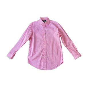 Polo by Ralph Lauren Pink Striped Regent Custom Fit Oxford Shirt 15.5 x 32/33